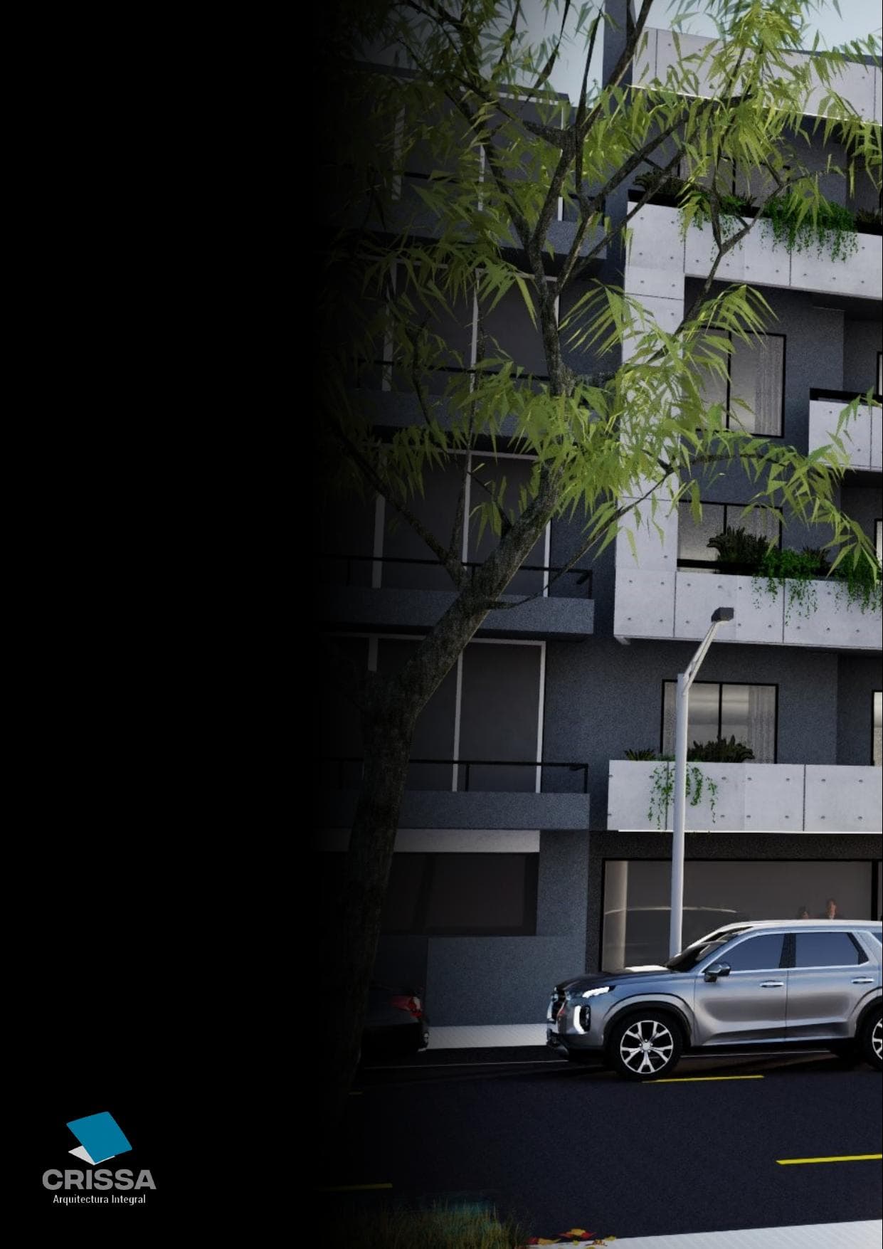 CRISSA 3066 — vista nocturna desde la calle